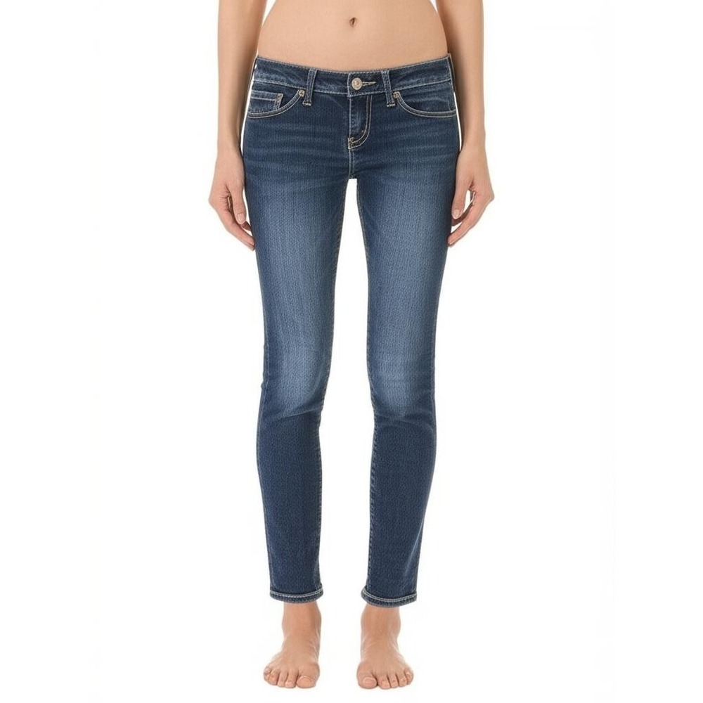 American Eagle Womens Size 2 Short Jeans Blue Dark Wash Skinny Fit Casual Denim